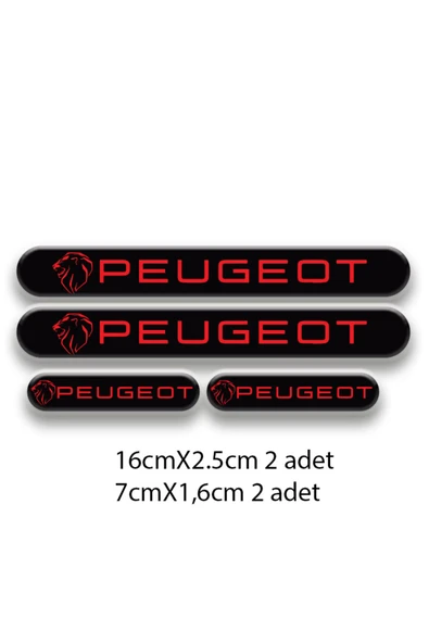 PROMOT PEUGEOT 3D DAMLA 4'LÜ OTO STİCKER SET 1