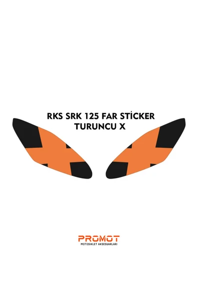 PROMOT RKS SRK 125R UYUMLU FAR KAPLAMA STİCKER TURUNCU X