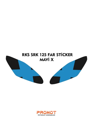 PROMOT RKS SRK 125R UYUMLU FAR KAPLAMA STİCKER MAVİ X