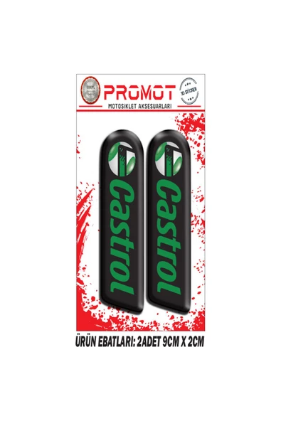 PROMOT CASTROL ÖN MAŞA 3D KABARTMALI 2'Lİ DAMLA STİCKER