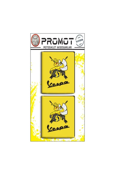 PROMOT VESPA 3D DAMLA LOGO 2 Lİ  STİCKER 8