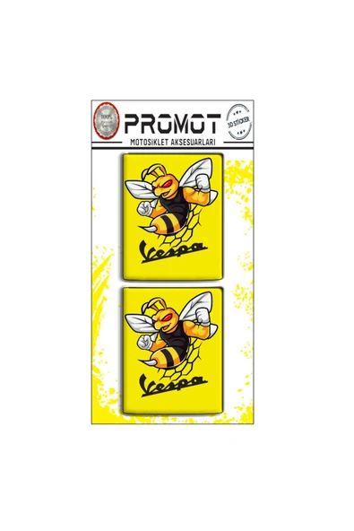 PROMOT VESPA 3D DAMLA LOGO 2 Lİ  STİCKER 4