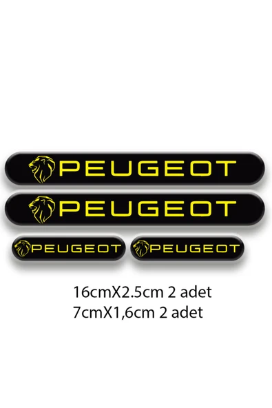 PROMOT PEUGEOT 3D DAMLA 4'LÜ OTO STİCKER SET 2