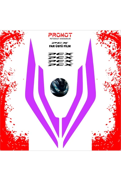 PROMOT PCX 125/150 UYUMLU FAR KAPLAMA STİCKER 2021-24 MOR
