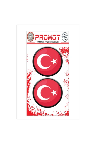 PROMOT TÜRK BAYRAĞI 3D KABARTMALI DAMLA LOGO STİCKER 5cm 03