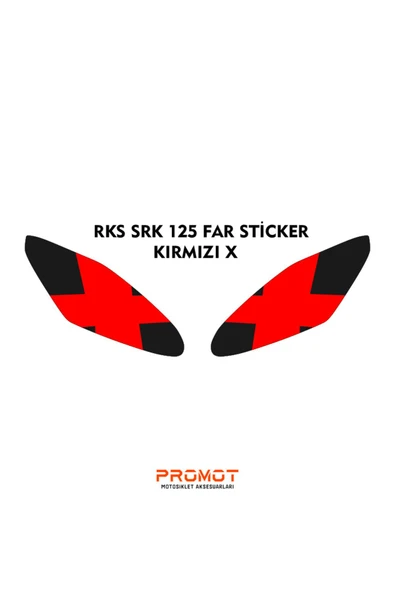 PROMOT RKS SRK 125R UYUMLU FAR KAPLAMA STİCKER KIRMIZI X
