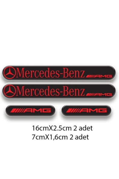 PROMOT MERCEDES 3D DAMLA 4'LÜ OTO STİCKER SET 2