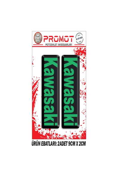 PROMOT KAWASAKİ ÖN MAŞA 3D KABARTMALI 2'Lİ DAMLA STİCKER 1