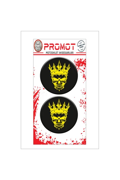 PROMOT KURU KAFA 3D KABARTMALI DAMLA LOGO STİCKER 5cm 02