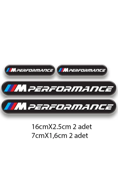 PROMOT M PERFORMANCE BMW 3D DAMLA 4'LÜ OTO STİCKER SET 1