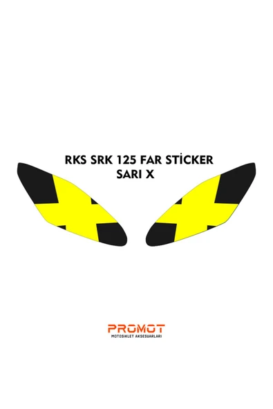 PROMOT RKS SRK 125R UYUMLU FAR KAPLAMA STİCKER SARI X
