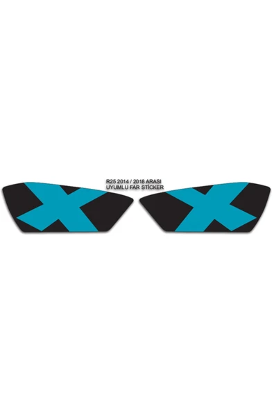 PROMOT R25 2014/2018 UYUMLU FAR KAPLAMA STİCKER MAVİ X