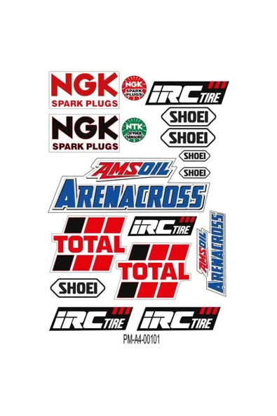 PROMOT NGK TOTAL SPONSOR EKİPMAN KASK MOTORSİKLET STİCKER SETİ 01