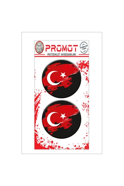 PROMOT TÜRK BAYRAĞI 3D KABARTMALI DAMLA LOGO STİCKER 5cm 01