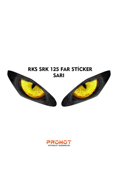 PROMOT RKS SRK 125R UYUMLU FAR KAPLAMA STİCKER SARI