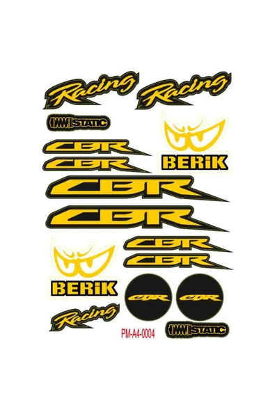 PROMOT CBR MOTOSİKLET STİCKER SETİ A4 EBATI ÇOKLU STİCKER 04