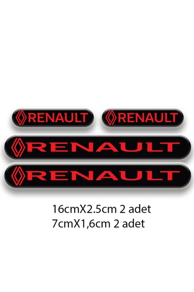 PROMOT RENAULT 3D DAMLA 4'LÜ OTO STİCKER SET 2