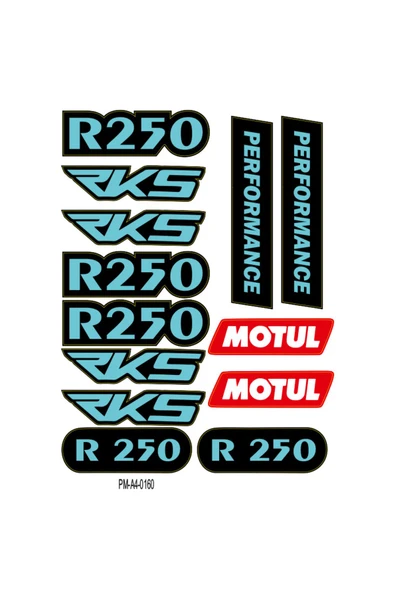 PROMOT RKS R250  Uyumlu  TASARIMLI EKİPMAN KASK MOTORSİKLET STİCKER SETİ 01