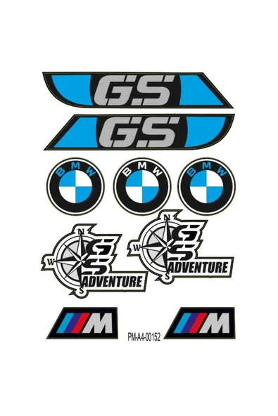 Rebon MotoDesign GS BMW TASARIMLI EKİPMAN KASK MOTORSİKLET STİCKER SETİ 02