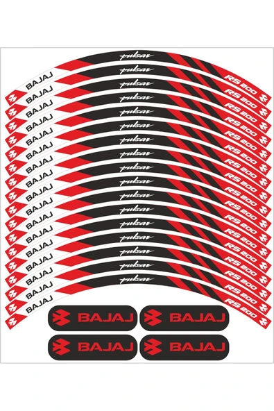 PROMOT BAJAJ PULSAR RS200 JANT ŞERİDİ KIRMIZI JANT KAPLAMA ÖZEL SERİ MDL:2