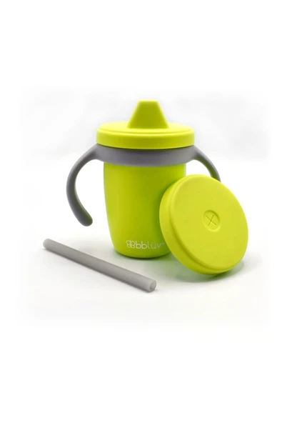 Bblüv Küp Dönüştürülebilir Silikon Damlatmaz Bardak  Mavi 240 ML - 6