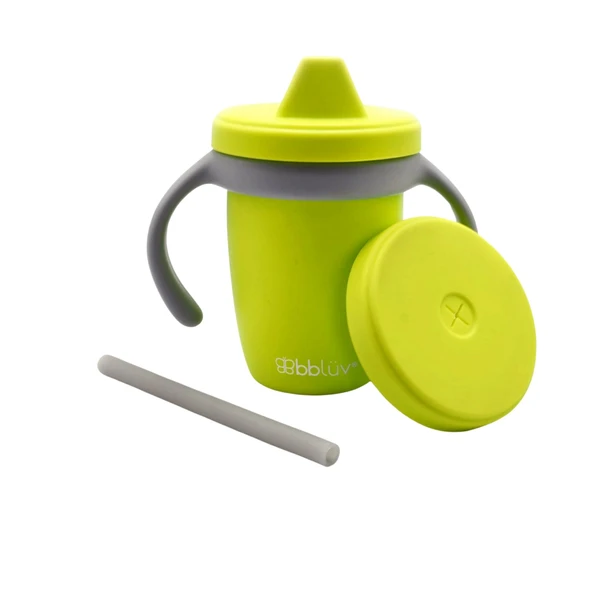 Bblüv Küp Dönüştürülebilir Silikon Damlatmaz Bardak  Mavi 240 ML - 12