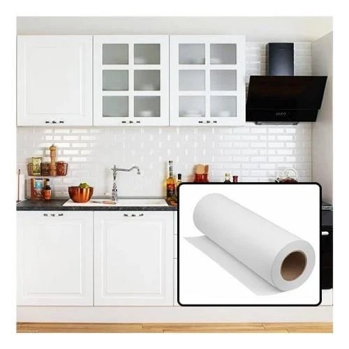 Beyaz Folyo Parlak lake Görünümlü 152 cm x 3 Metre - Resim 2