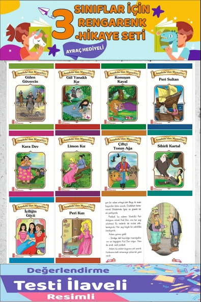 3.Sınıf Okumayı Sevdiren 10 lu Hikaye Seti 2 (64 sayfa) ürün görseli 1