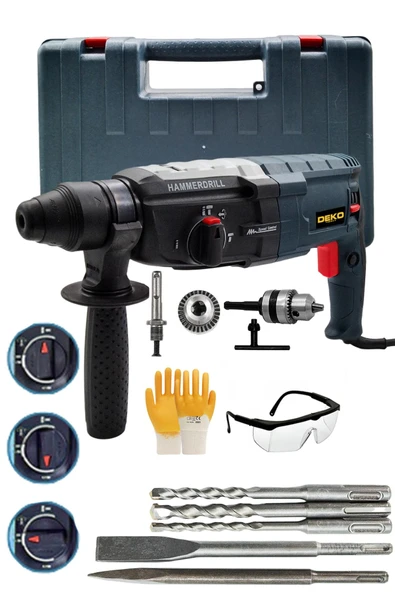 DEKO TURKEY  Dkt3290 Metal Dişli Şanzıman Kırıcı Delici Darbeli Matkap 2-28mm Hilti 5.5 J 3500w + Mandren Hediye