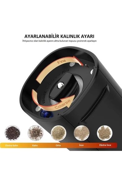 Bright Elegance BE-2220 2'li Standlı Pilli LED Işıklı Otomatik Tuz ve Karabiber Öğütücü Değirmeni - 2