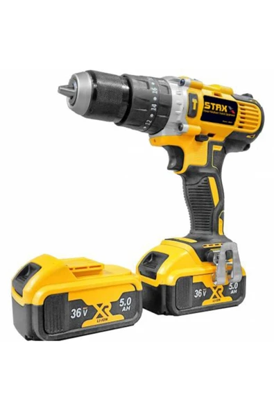 STAXX POWER  36v 5 Ah Darbeli Çift Akülü Şarjlı Matkap Force Metal Mandren + 24 Parça Uç - 2