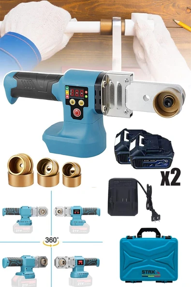 STAXX POWER  21500WH Ultra Güçlendirilmiş Titanyum PPRC 15 Pilli Çift Akülü Plastik Boru Kaynak Makinesi Seti - 2