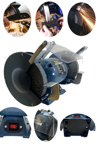 STAXX POWER  175mm 550watt Tezgah Üstü Taşlama Makinesi Bakır Sargı Bıçak Balta Bileme Çark Taşı Taş Motoru - 3