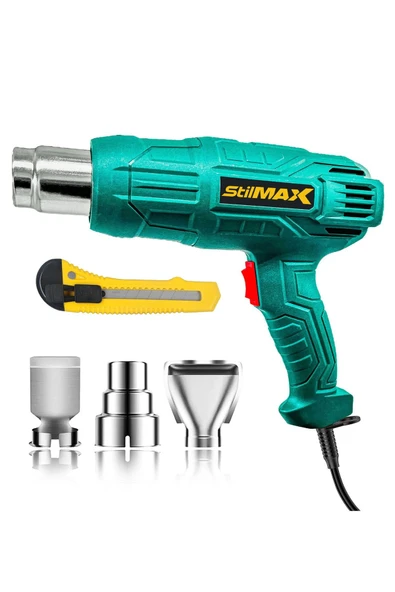 stilmax  Germany Akım Koruma Bakır Rezistans Sıcak Hava Isı Tabancası 2 Kademeli 4200w 900 ° C + Maket Bıçağı