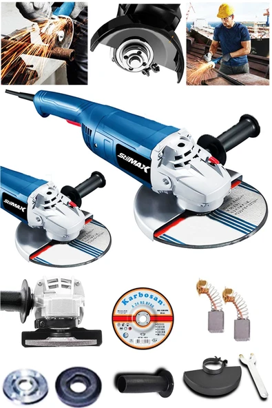 stilmax  Stm180ag 2400w Büyük Boy 180mm Taşlama Makinesi Metal Kesme Spiral Jet Taşı 180mm Taş