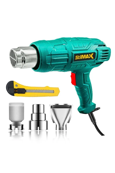 stilmax  Germany Akım Koruma Bakır Rezistans Sıcak Hava Isı Tabancası 2 Kademeli 4200w 900 ° C + Maket Bıçağı - 2