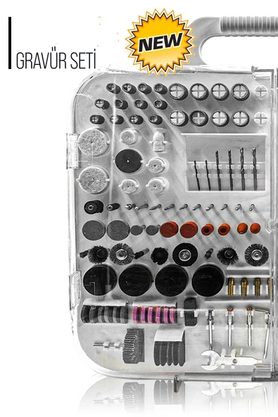 STAXX POWER  Super199 199 Parça 500w Devir Ayarlı Hobi Gravür Oyma Makinesi Taşlama Zımpara Seti + Şaft Kablosu - 4