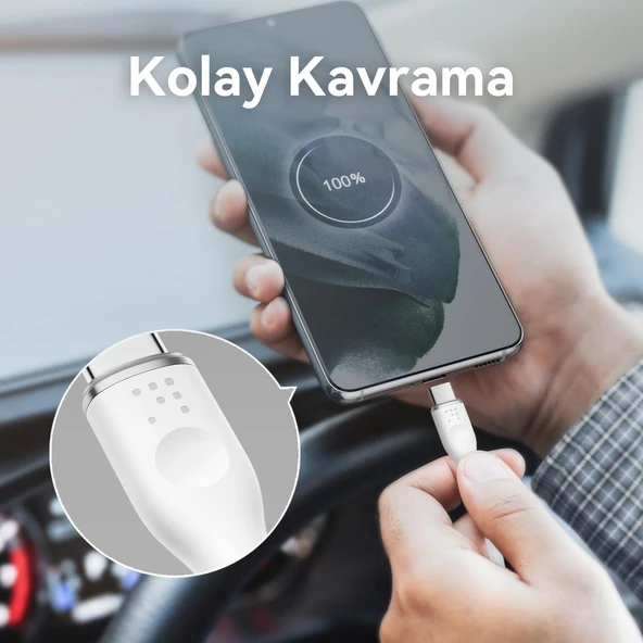 VOLTME C2006 Powerlink Moss 60W USB to Type C Şarj Kablosu 1.8M 3A- Beyaz - 5