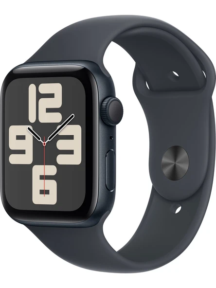 Apple Watch SE 2 2023 GPS 44mm Gece Yarısı Alüminyum Kasa ve Spor Kordon Akıllı Saat M/L TEŞHİR