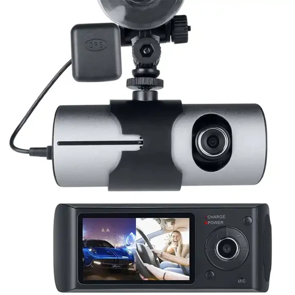 Powermaster R300 Gps li Çift Kameralı Araç İçi Dvr Kamera Set Oto Yol Kayıt Kamerası - 2