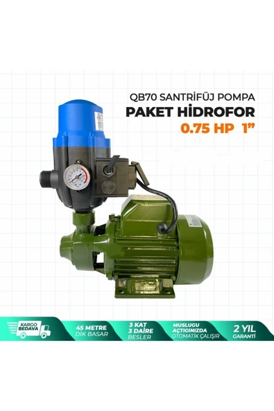 STAXX POWER  Qb70 Santrifüj Otomatik Pompa Paket Hidrofor 0,75 Hp 1" Eldiven + Kontrol Kalemi - 5