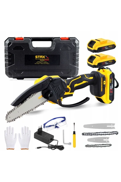 STAXX POWER  21V 3Ah Kömürsüz Motor Çift Akülü 12-15 cm Çift Pala Dal Budama Bıçkı Makinası Seri Kullanım - 3