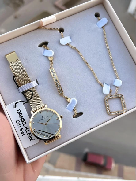 Daniel Klein Çelik Kordon Çelik Takı Seti Hediyeli 2 Yıl Garantili Kadın Kol Saati BDK.10084-1 ürün görseli