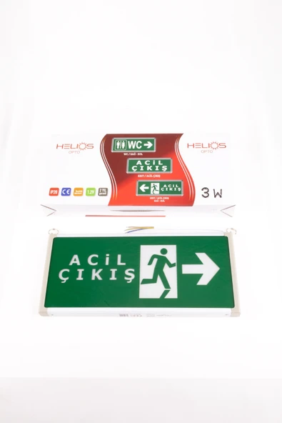 Helios Opto 3w Çıkış-Exit Led Armatür - 2 Adet (Acil Çıkış Sağ-Sol) HS 4605 - 4