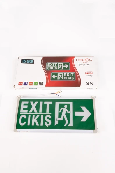Helios Opto 3w Çıkış-Exit Led Armatür - 2 Adet (Sağ-Sol) HS 4600 - 5