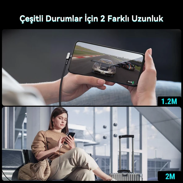 VOLTME C2071 Stark 100W Type-C Şarj Kablosu 1.2M 5A-Siyah - 4