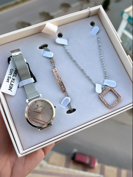 Daniel Klein Çelik Kordon Çelik Takı Seti Hediyeli 2 Yıl Garantili Kadın Kol Saati BDK.10084-4 ürün görseli