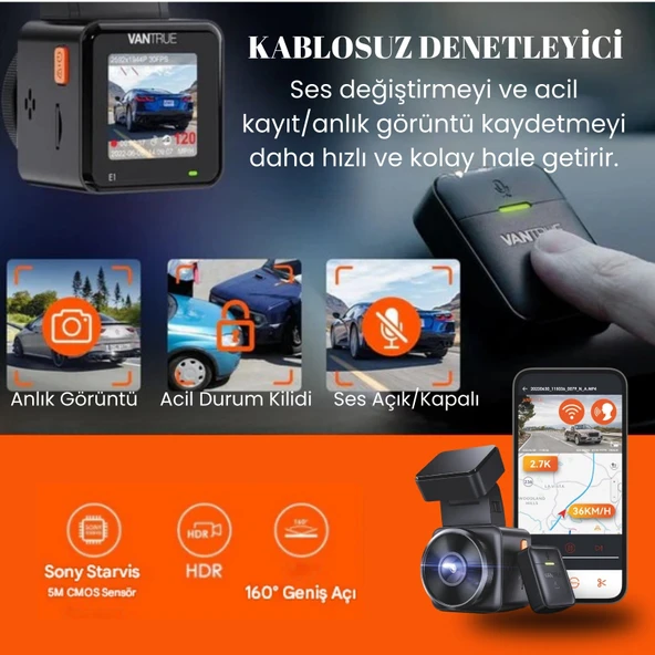 Vantrue Element 1 Araç içi Kamera - 5