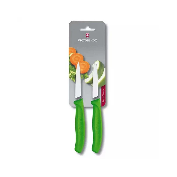 Victorinox  VT 6.7606.L114B Soyma Bıçağı,8 Cm,Düz,Sc,Yeşil,2 Li Blister