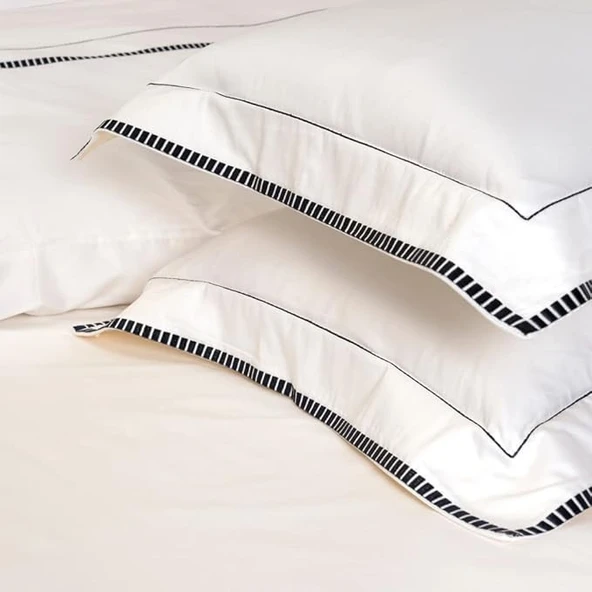 %100 Pamuk Saten Nevresim Seti 200x220 cm Lacivert - Piyano Serisi - 3